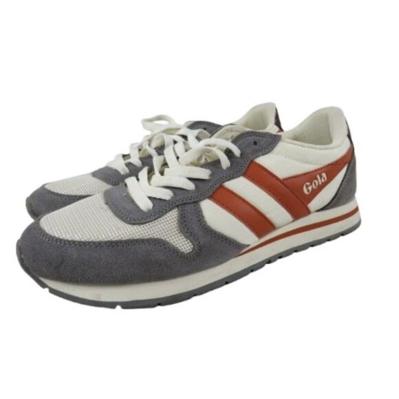 Size 9 - Gola Classics Men's Daytona Sneakers Gray Orange Red White - Picture 1 of 9